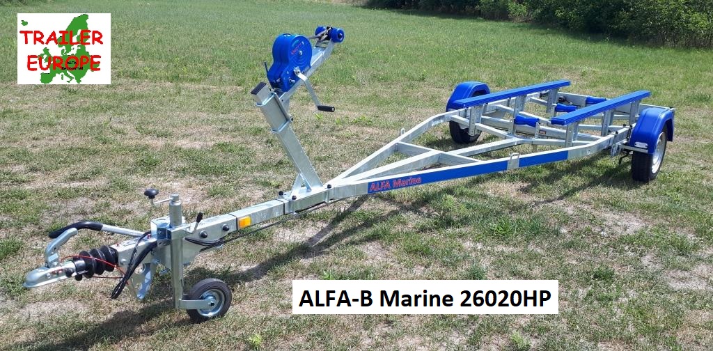 ALFA-B Marine egytengelyes fékes 2m széles csónakszállítók 6,50m/21” lábig