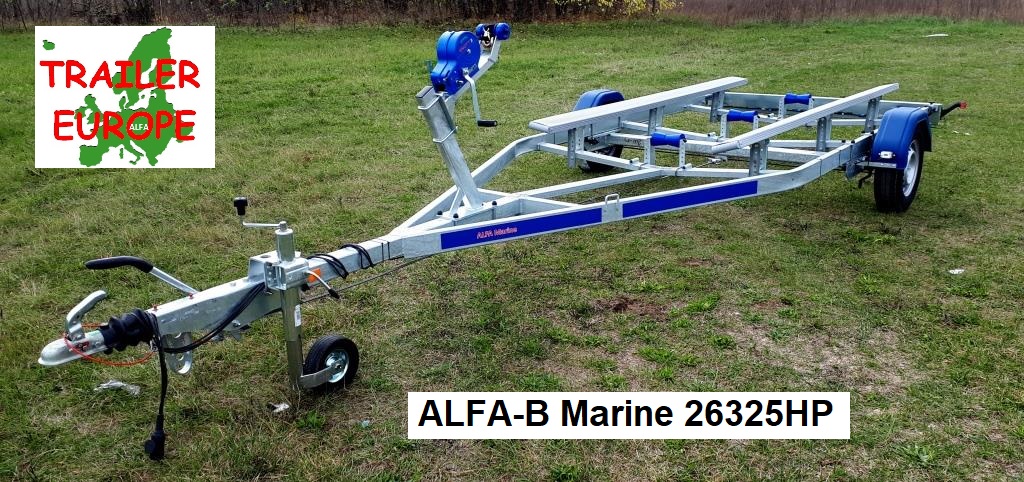 ALFA-B Marine egytengelyes fékes 2,45m széles csónakszállítók 6,00m/20”láb-ig